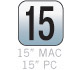 Fits up to a 15" MAC or 15" PC