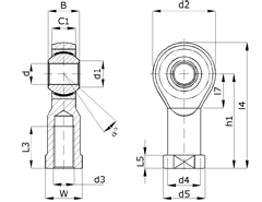 lnkhuvud PTFE rostfri ritning